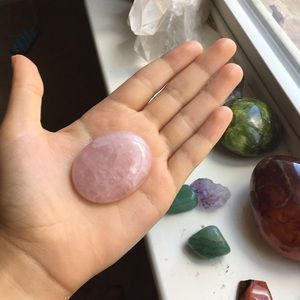 Palm Rose Quartz Crystal